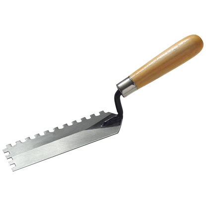 Picture of 1/4" x 1/4" Square Notch Margin Trowel with Wood Handle