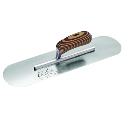 Picture of Elite Series Five Star™ 12" x 3-1/2" Carbon Steel Pool Trowel with Laminated Wood Handle on a Short Shank