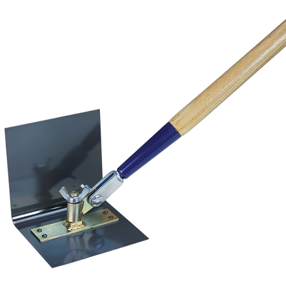 Picture of 9" x 9" 3/4"R 4"Lip Blue Steel Walking Cove Tool with Handle