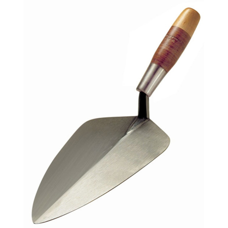 Picture of 11” Narrow Round Heel Brick Trowel with Leather Handle