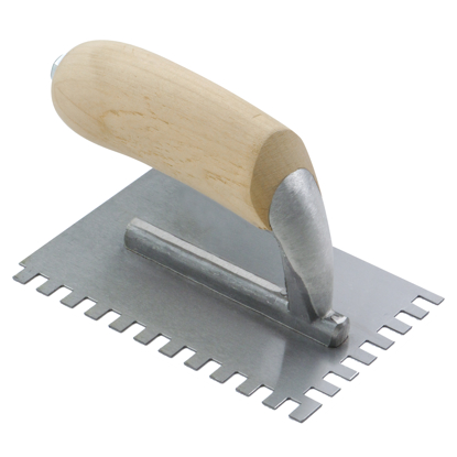 Picture of 1/4" x 1/4" x 1/4" Square-Notch Midget Trowel with Wood Handle