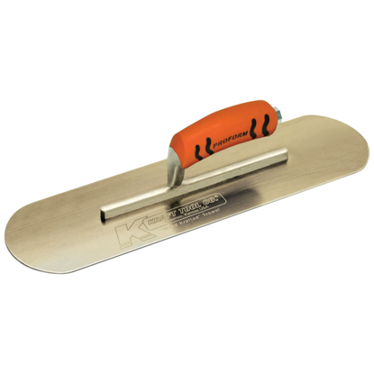 Picture of 10" x 3" Golden Stainless Steel Pool Trowel with a ProForm® Handle on a Short Shank
