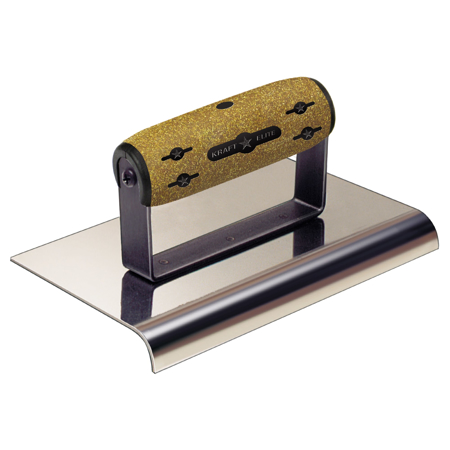 Picture of 6" x 6"  1/8"R Elite Series Five Star™ Stainless Steel Cement Edger with Cork Handle