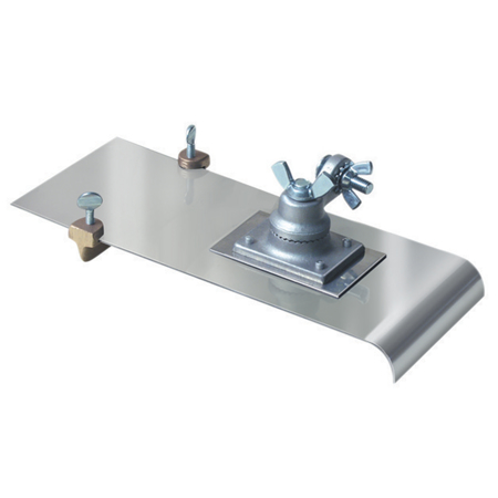 Picture of 5" x 12"  3/4"R, 1/2"D Stainless Steel Edger with Adjustable Groover with All-Angle Bracket