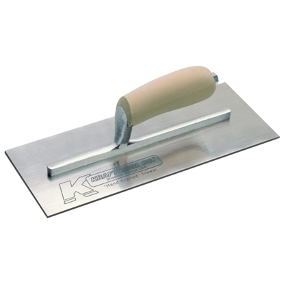 Picture of 11-1/2" x 4-3/4" Swedish Stainless Steel Finish Trowel with Camel Back Wood Handle
