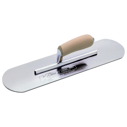 Picture of 12" x 3-1/2" Chrome No Burn Pool Trowel with Camel Back Wood Handle