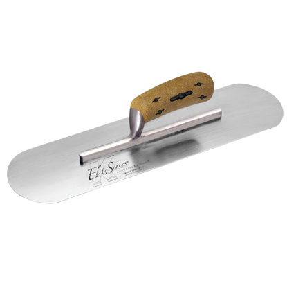 Picture of Elite Series Five Star™ 16" x 4" Carbon Steel Pool Trowel with Cork Handle on a Short Shank
