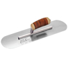 Picture of Elite Series Five Star™ 16" x 4" Carbon Steel Pool Trowel with Leather Handle on a Short Shank