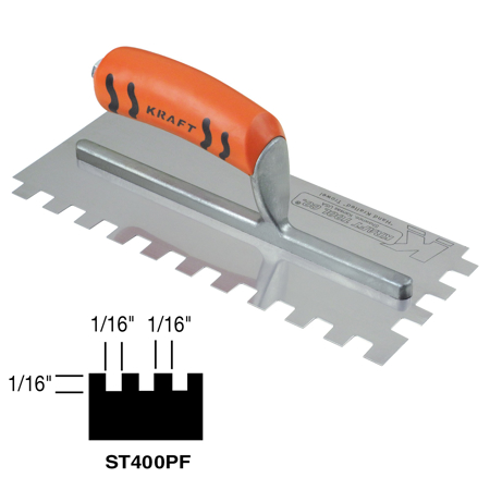 Picture of 1/16" x 1/16" x 1/16" Square-Notch Trowel with ProForm® Handle in Case Cut Box