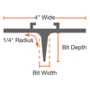 Picture of 24" x 4" Straight Arrow Control Joint Groover with 1-1/2" Deep Bit