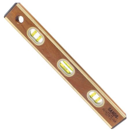 Picture of 18” Professional Brass Bound Mahogany Level (6 Vials)
