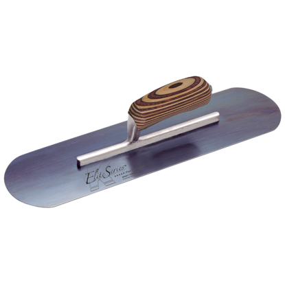 Picture of Elite Series Five Star™ 14" x 4" Blue Steel Pool Trowel with Laminated Wood Handle on a 6" Short Shank